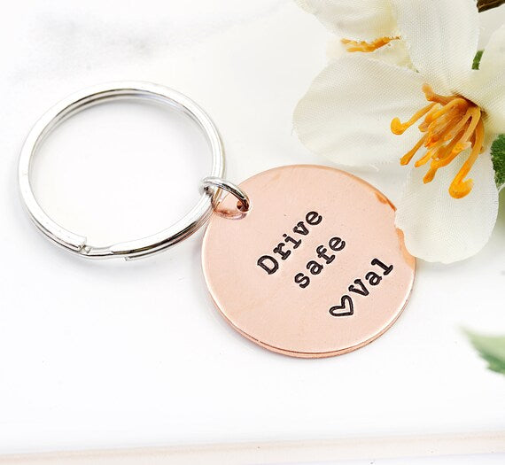 Keychains round one-sided