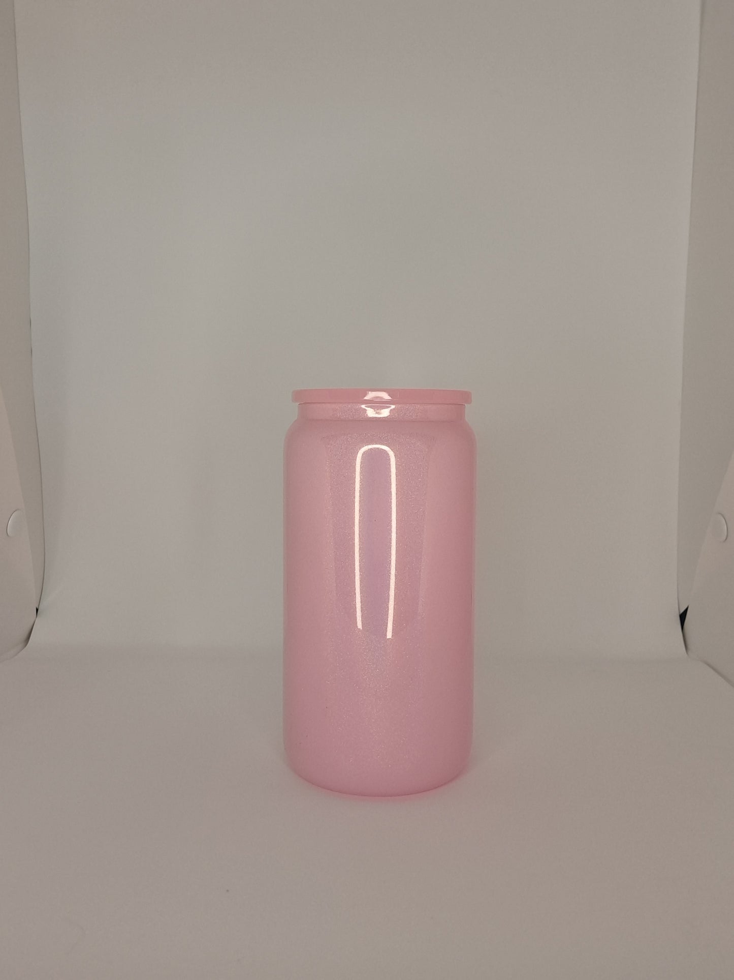 Glitter glass can - 16 oz