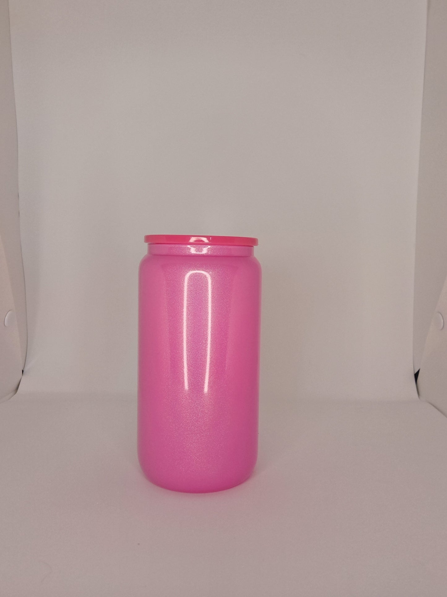 Glitter glass can - 16 oz